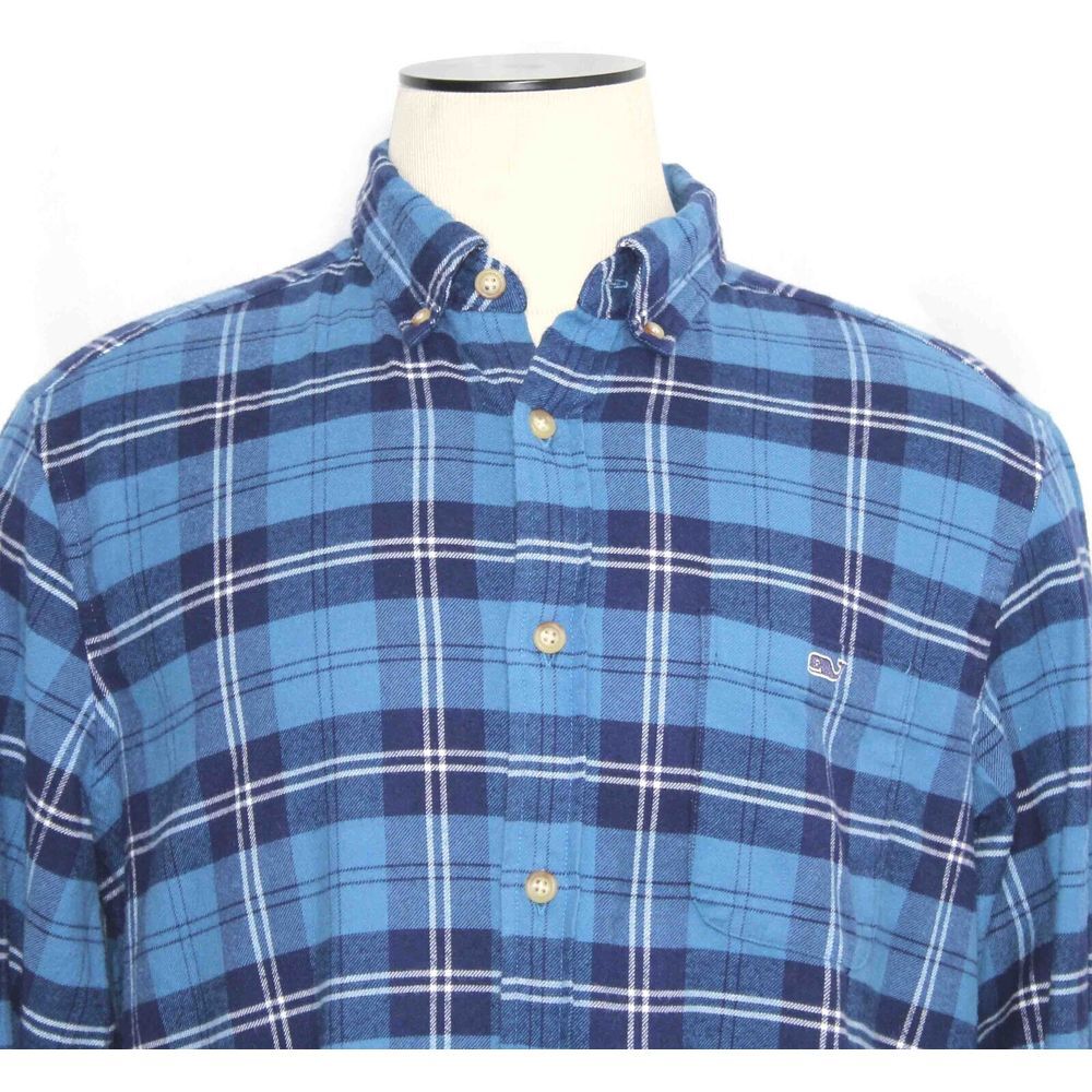 Vineyard Vines Classic Fit Stretch Flannel Plaid‎ Shirt Mens Size L - Picture 2 of 5
